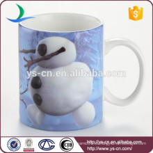 Taza de café de encargo de cerámica taza del muñeco de nieve para la bebida